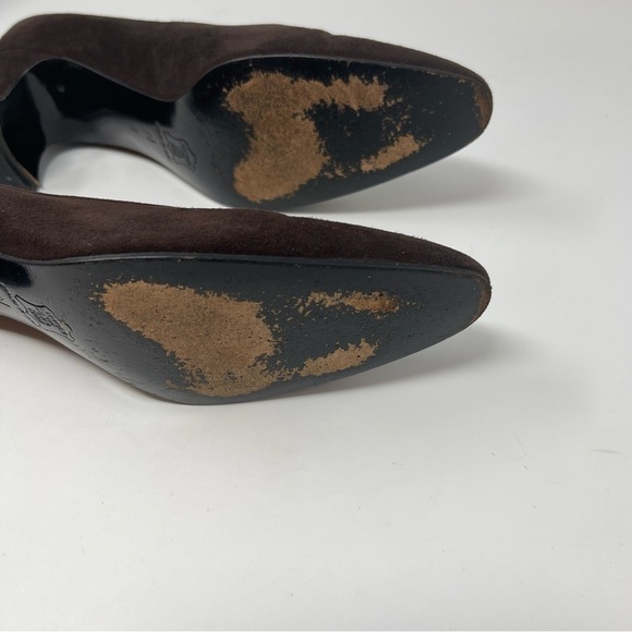 Vintage Yves Saint Laurent Suede Brown Classic Pumps Heels Sz 7 N Fits Narrow - Picture 6 of 8
